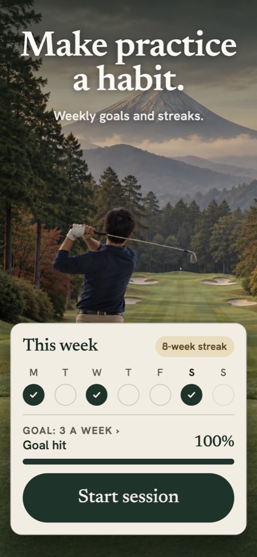 Make practice a habit: weekly goals and streaks